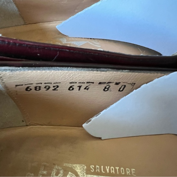 Salvatore Ferragamo LUCAS Wing Tip  Burgundy Leather Tasseled Kiltie Loafers 8 D - Picture 6 of 12